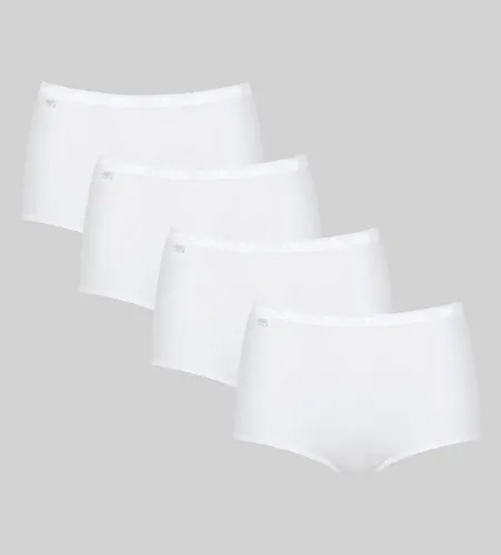 Sloggi Basic+ Maxi 4P Briefs für Damen - Funktionsunterwäsche: 4er Pack mit langlebigen Maxi Slips aus weicher Baumwolle und hochwertigem LYCRA für optimalen Tragekomfort und Bewegungsfreiheit.