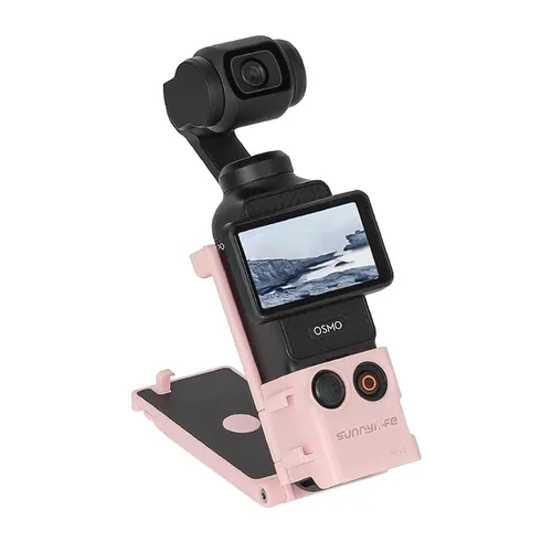 Für DJI Osmo Pocket 3 Magnetische 1/4 Halterung Cold-Shoe und Neigefunktion Pink