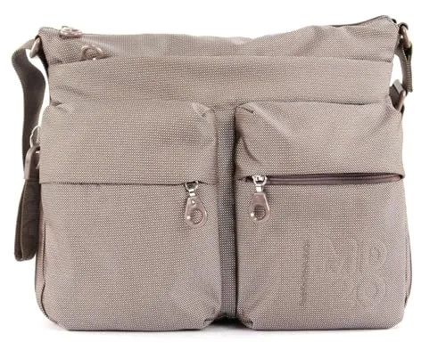 Mandarina Duck Schultertasche Beige (Taupe) - Umhängetasche aus strapazierfähigem Mitrix Stoff, mit Farbwechsel Zubehör und organisiertem Innenfutter – ideal für stilvolle Mobilität.