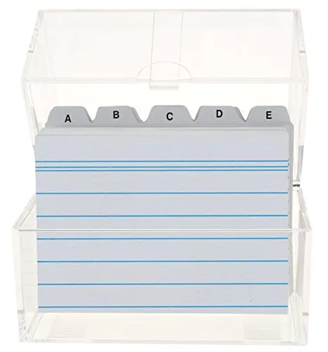 STYLEX 49973 Karteikasten A8 transparent inkl. 100 Karteikarten und A-Z Register