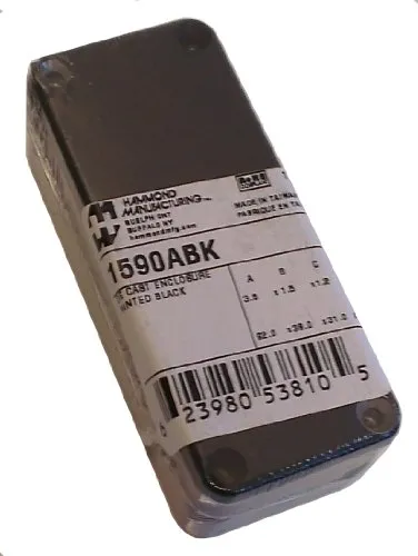 Hammond Electronics 1590ABK Universal-Gehäuse 93 x 39 x 31 Aluminium Druckguss Schwarz 1St.
