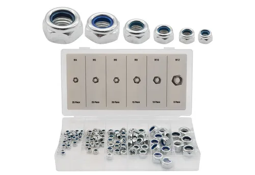 BENSON Muttern 100x Mutter Selbstsichernd M4 - M12, Sechskantmutter, Sicherungsmutter, Stopmutter