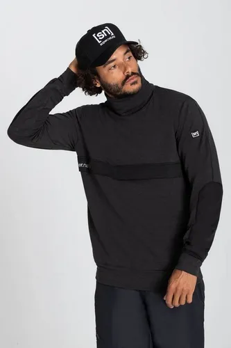 Super.Natural Herren Alpine Turtleneck Pullover (Größe M, schwarz) - Funktioneller Rollkragenpullover mit versteckten Reißverschlusstaschen, ideal für Outdoor-Aktivitäten und lässige Looks.
