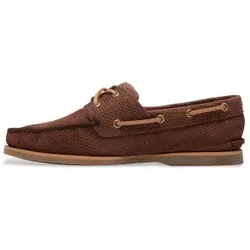 Timberland Herren Slipper Classic Boat Dunkelbraun 46 - Hochwertige Slipper aus geprägtem Nubukleder mit weichem Velourleder-Innenmaterial. Ideal für den Alltag, dank komfortabler Glattleder-Innensohle und stylishem 360° Schnürsystem.