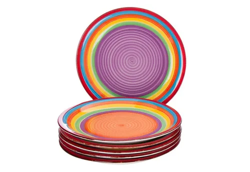 MamboCat Speiseteller 6er Set Ibiza bunt - Farbenfrohes 6er Set aus Steingut, ideal für festliche Anlässe und alltägliche Mahlzeiten.