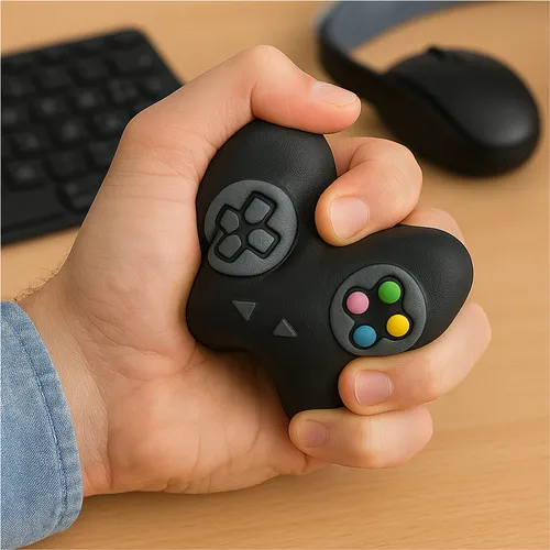 Antistress Ball Controller Stressball Squishy schwarz aus Kunststoff 11,5 cm