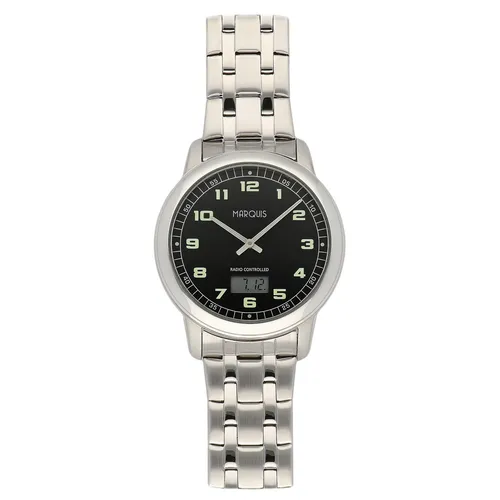 MARQUIS Herren Funkuhr Armbanduhr Edelstahlgehäuse, deutsches Funkwerk 6046-512