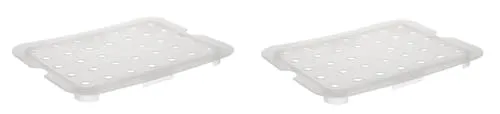TAMLED GN Einlegeboden 1/2 Polypropylen - 2 Stück - Saftgitter, Abtropfboden, Gitterplatte, Drainageboden, Drainer Plate, GN-Einsatz, Gastronormbehälter, Abtropfgitter, Einlegeboden, GN-Behälter