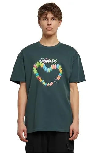 Mister Tee Männlich Ohne Kragen T-Shirt, Grün, 3XL