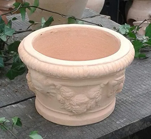 Blumentopf 18 cm Durchmessser, echt Terracotta Terrakotta Kräutertopf Garten Deko Blumenkübel Pflanztopf Tischdeko