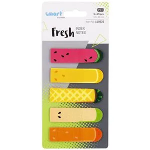 smart Haftmarker Sticky Index Fresh, Früchte, Folie, beschriftbar, 5 x 25 Streifen, bunt