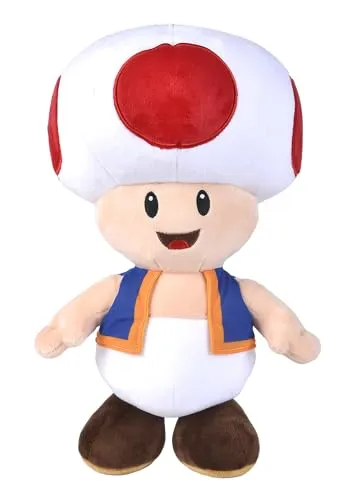 Simba Super Mario Toad Plush 40 cm - Dolls Accessories, niedlicher Toad aus Super Mario als 40 cm großer Kuscheltier, perfekt zum Spielen und Kuscheln für Fans aller Altersgruppen.