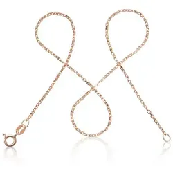 modabilé Kette ohne Anhänger Ankerkette DELICATE Roségold, Halskette Rosé Vergoldet 1,55mm, 45cm, Halsschmuck Sterling Silber 925 rosa 45cm