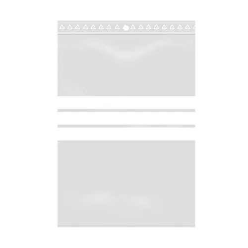 Beutel mit Reißverschluss, wiederverschließbar, transparent, mit weißen Streifen, für Lebensmittelprodukte, Schmuck, Zubehör. Format 10 x 15 cm 100