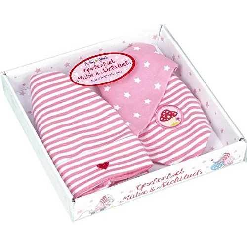 Spiegelburg 13974 Geschenkset Mütze + Nickituch BabyGlück, rosa (one size)