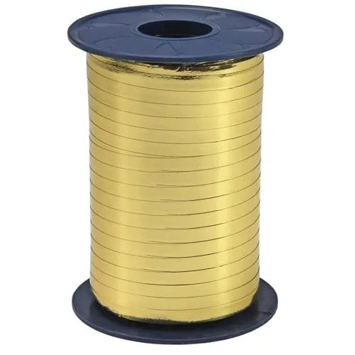 PRÄSENT C.E. Pattberg Mexico Geschenkband metallic Gold, 400 m Ringelband zum Einpacken von Geschenken, 5 mm Breite, Zubehör zum Dekorieren & Basteln, Dekoband, Anlass