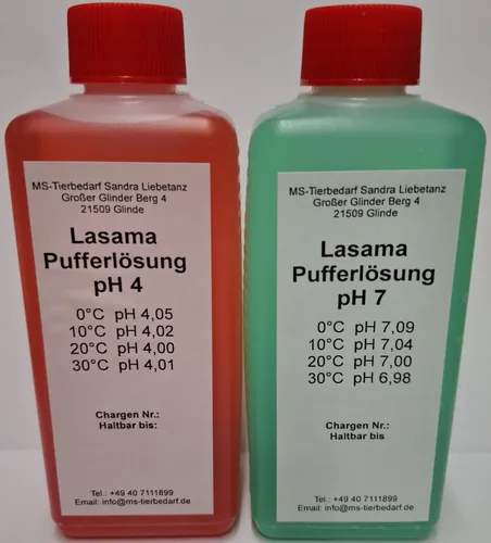 Lasama Pufferlösung / Eichlösung Set je 500 ml pH4 + pH7, Kalibrierlösung