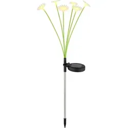 LED Solar Steckleuchte, 6x Blumen, H 70 cm - Grün