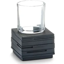 Zeller Present Handels GmbH Zeller Schiefer Zahnputzbecher, Mundspülbecher aus Polyresin, Material: Polyresin, 8,3 x 8,3 x 11,5 cm 18317