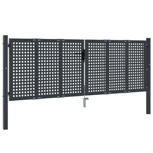vidaXL Gartentor mit Maschendraht, abschließbare Zauntür - Flügeltore aus robustem Stahl, mit starkem Maschendraht für Stabilität und Sicherheit. Ideal für Garten, Innenhof oder Terrasse, inklusive Schloss und Griff für zusätzlichen Schutz.