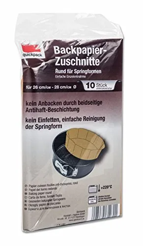 BACKPAPIER ZUSCHNITTE RUND für SPRINGFORM Ø 26-28 cm