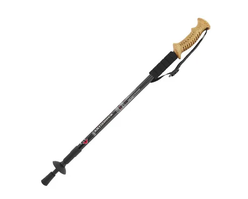 MidGard Nordic-Walking-Stöcke Wanderstоck 65-135cm Teleskop Antischock Stock Korkgriff Dämpfung (1 St), Leicht, mit ergonomischen Korkgriffe