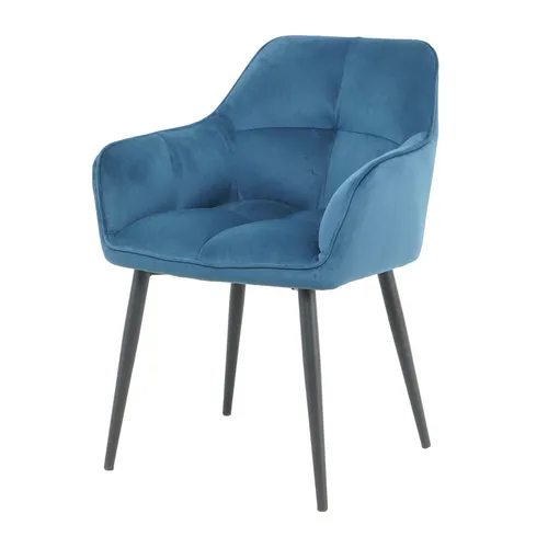 Samtstuhl Nuance – Azurblau, Luxus Samt, Bequem, Stabil, Modernes Design, Neu