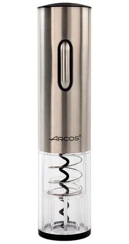 ARCOS Elektrischer Korkenzieher aus ABS - Eleganter Flaschenöffner im Etui, Silber - Elektrischer Flaschenöffner für müheloses Öffnen von Weinflaschen. Mit wiederaufladbarem Akku und modernem Design, ideal für Weinliebhaber und als Geschenk.