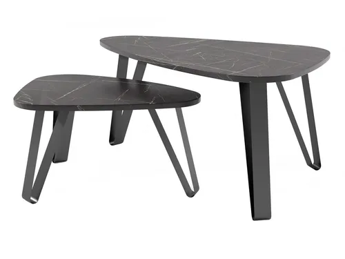Beautysofa Couchtisch OVIO 2-teilig, modernes Design mit dreieckigen Tischplatten