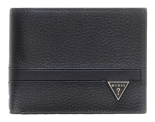 GUESS Leder Geldbörse Monaco Bifold Wallet Black - Elegante Geldbörse mit 4 Kartenfächern und RFID-Blocker-Schutz für maximale Sicherheit. Hochwertiges Rinds- und Schafsleder sorgt für Langlebigkeit. Kompakt und ideal für den Alltag, geliefert in stilvoller Geschenkbox.