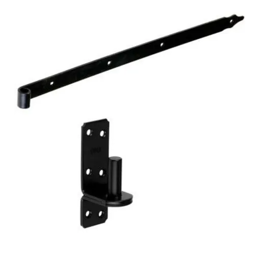 Ladenband mit Kloben Torband T-Band Scharnier Tor schwarz 500 x 40 x 5 mm Ø16mm