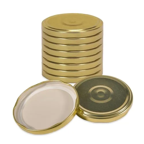 Oputec 10 x Schraubdeckel TO 82 Gold – Ersatzdeckel für Einmachgläser | Twist Off Deckel, luftdicht & lebensmittelecht | Einmachdeckel für Marmelade, Einkochen & Vorrat | Made in EU