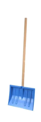 Prosperplast Kinder-Spaten Kinder Schneeschieber blau mit Holzstiel Schneeschaufel Schneeräumer