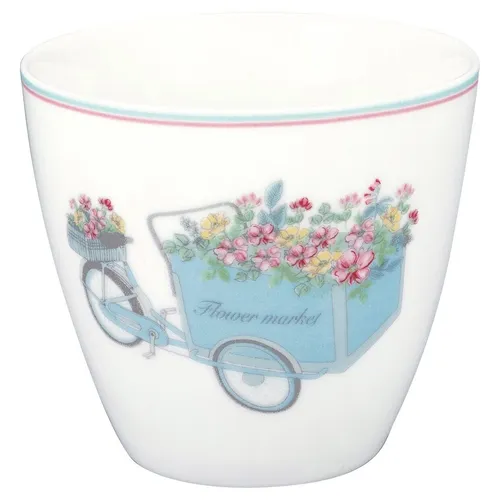 GreenGate Latte cup Portia flowers Becher m. Blumen Kaffeebecher Porzellan 350ml