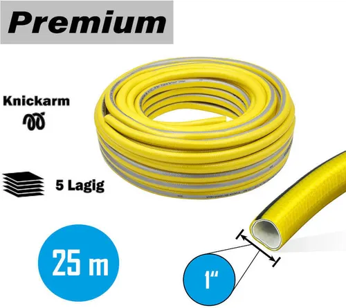 Premium Gartenschlauch 25m | Knickfrei und Verdrehungsfest - Hochwertiger 5-lagiger PVC-Gartenschlauch, temperaturbeständig von -20°C bis +65°C, umweltfreundlich und kompatibel mit gängigen Stecksystemen.