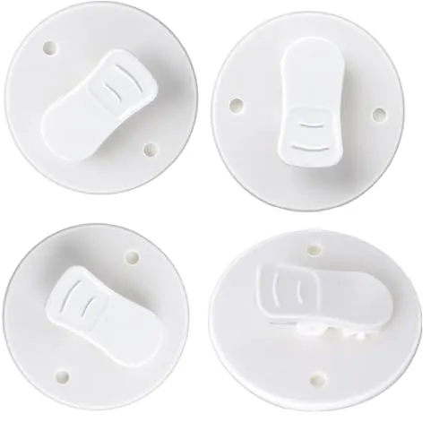 LiJuanWang Duschvorhang Clips, 4 Stück Schutz-Spritzschutz-Clips, Duschvorhang Halterung, Selbstklebende Winddicht Vorhang Klammern Vorhang Clip, für Dusche Hängend Camper Badezimmer