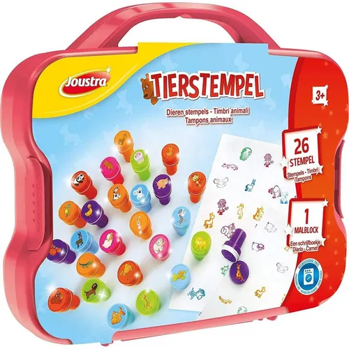 Produktbild Joustra Kreativkoffer Stempelset, Tierstempel, 26 Stück