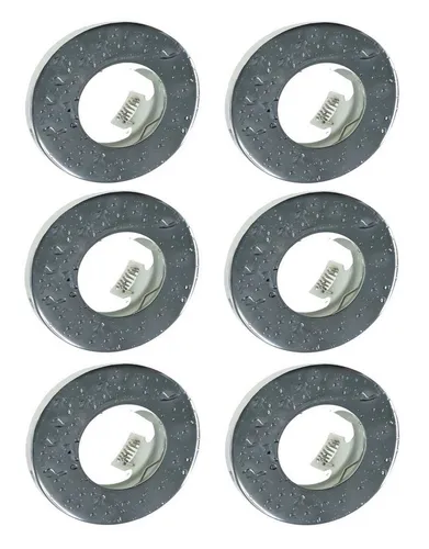 TRANGO Einbauleuchte, 6er Set 6729IP65-068-AK Einbaustrahler IP65 in Chrom Rund Badleuchte Bad Einbauleuchte, Deckenspots, Einbauspots, Deckenleuchte incl. 6x GU10 Keramik Fassung, besten geeignet für Bad, Sauna, Außen, Feuchtraum