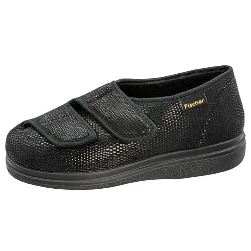 Fischer Herren Ortho Flache Hausschuhe, Schwarz