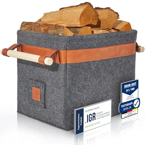 OAKAGE® Holzkorb für Kaminholz Groß von OAKAGE