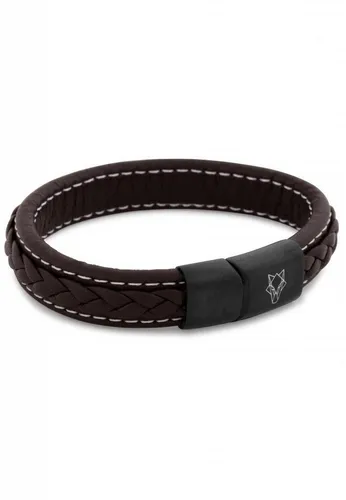 Akitsune Lederarmband Fides Lederarmband Mattschwarz - Braun 21cm