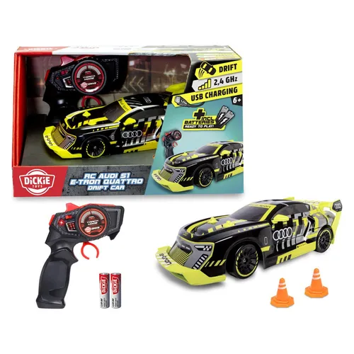 Dickie Toys Crazy RC Audi S1 E-Tron Quattro - Ferngesteuertes Spielzeug-Auto für abenteuerliche Drift-Rennen. Ideal für Kinder ab 6 Jahren. Mit robustem Design und einfacher Steuerung für stundenlangen Spielspaß! Vorsicht: Kleinteile!