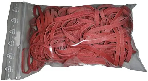 Fa.ars 100 g Gummiringe Gummiband Gummibänder Haushaltsgummis Gummiring Gummies Rubber Bands rot 80mm Ø 1,2 x 4 mm breit