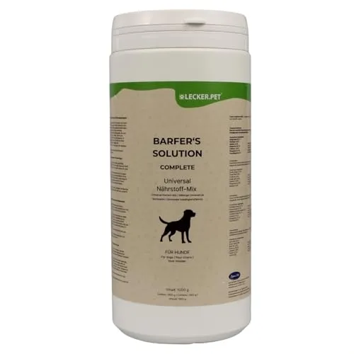 Lecker.Pet® Barfer's Solution Complete - Nährstoff Mix für Hunde 1 kg - Tiergesundheit: Ideale Ergänzung für eine ausgewogene BARF-Ernährung, versorgt Ihren Hund mit essentiellen Nährstoffen für ein gesundes Leben.