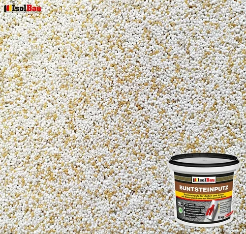 Mosaikputz Buntsteinputz BP 60 (weiss,sand/gelb) 5 kg Fertigputz Sockelputz