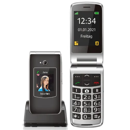 beafon SL645 Silverline - Großtastentelefon für Senioren, Klappdesign mit SOS Notruftaste und XXL Innendisplay für optimale Lesbarkeit