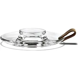 Holmegaard Design with Light Blockkerzenhalter, 17 cm - Kerzenständer aus Glas mit Lederschlaufe, zeitloses Design von Maria Berntsen, perfekt für stilvolle Wohnräume.