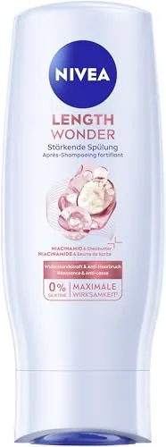 NIVEA Length Wonder stärkende Spülung, stärkende Haarspülung mit Niacinamid und Sheabutter, Conditioner für langes Haar ohne Spliss (200 ml)