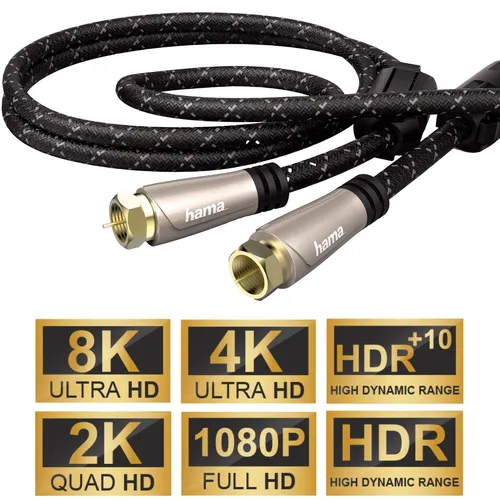 Hama 3m Sat-Kabel 120dB für 8K und 4K HD TV in braun von Hama