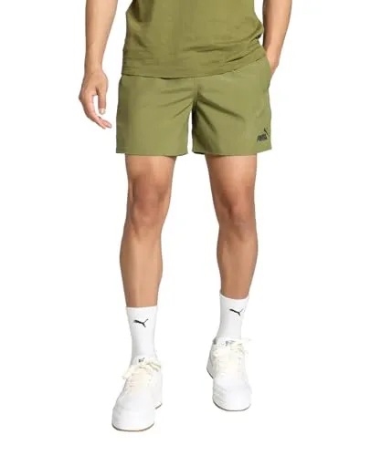 PUMA Herren ESS+ Tape Woven Gewebte Shorts, Olivgrün, L EU